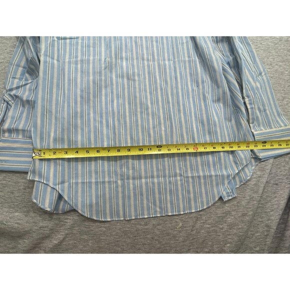 Forsyth Button Down Shirt Men's Size 15 Striped Dress Shirt Causal Blue - Picture 8 of 8
